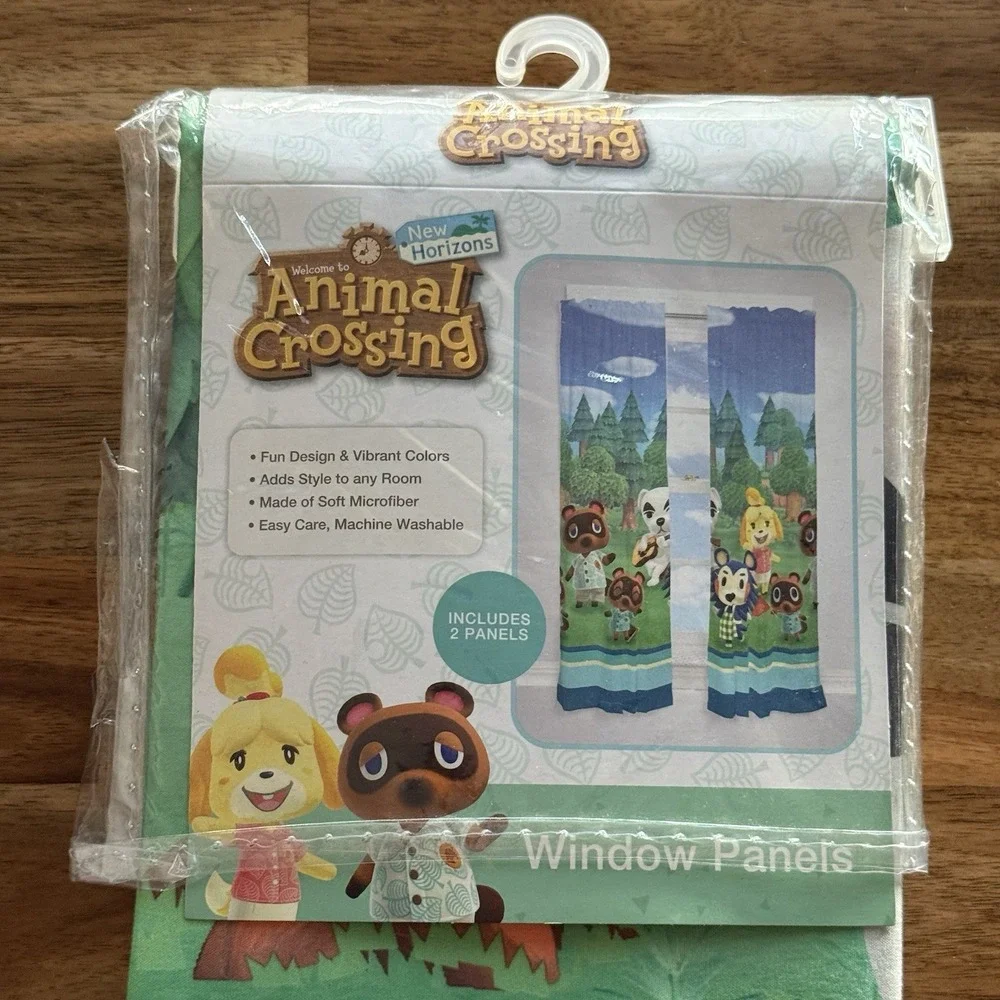 Animal Crossing New‎ Horizon Microfiber Window Curtain Set, 2 Panels, 63